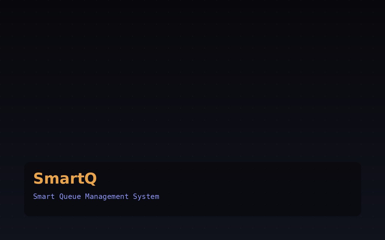 SmartQ home page interface with token booking and live queue tracking